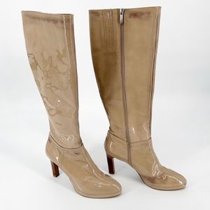 Aquatalia Tall Knee High Boots Patent Leather Size 8.5